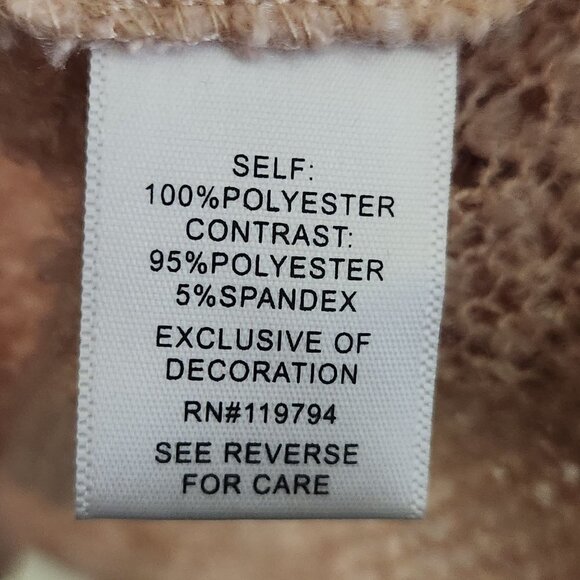 One World Pale Pink Lightweight Lace Back Mixed Media V Neck Sweater Size 2X - Picture 6 of 6